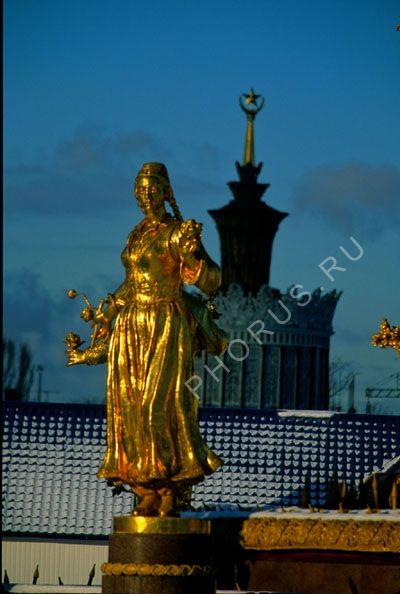 ВДНХ 16 Фонтан Дружба народов зима